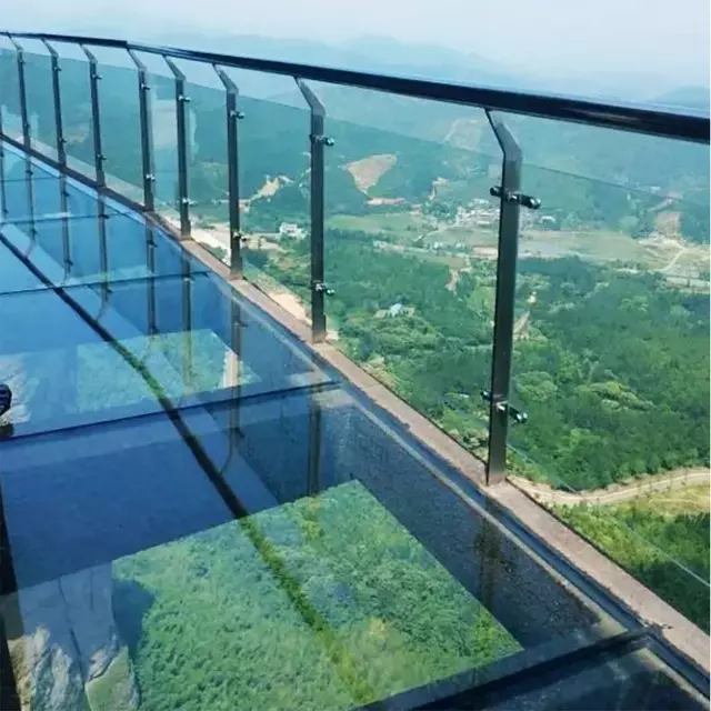 定制防滑夹层玻璃地板|结构防滑玻璃踏板